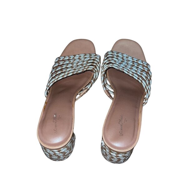 Universal Thread Espadrilla Slip On Sandals 2.75" Block Heel Sz 8 Womens Beige W - Picture 8 of 10